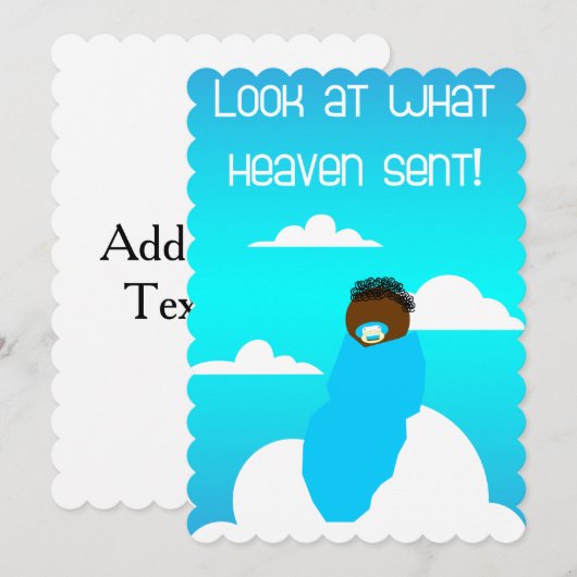 Kijk eens wat de hemel zond. Babyschoenen Kaart (Voorkant / Achterkant)