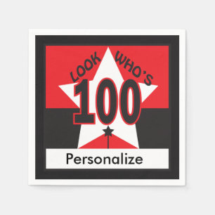 Kijk eens wie 100 jaar oud is 100e verjaardag servetten