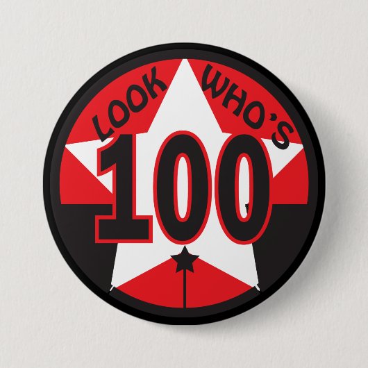 Kijk eens wie 100 jaar oud is ronde button 7,6 cm (Voorkant)