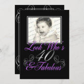 Kijk eens wie 40 is en geweldig kaart (Voorkant / Achterkant)