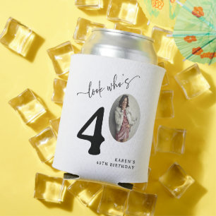 Kijk eens wie 40 is! Modern foto 40e verjaardag Blikjeskoeler