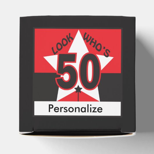 Kijk eens wie 50 jaar oud is | 50e verjaardag bedankdoosjes (Bovenkant)