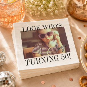 Kijk eens wie 50 wordt Foto Funny Throwback Servet