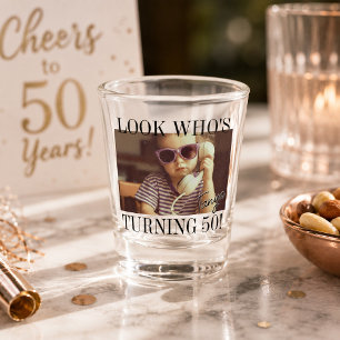Kijk eens wie 50 wordt Foto Grappige Verjaardagsfe Shot Glas