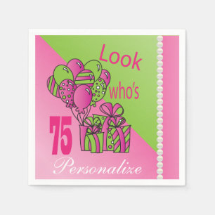 Kijk eens wie 75 is 75ste verjaardag servetten