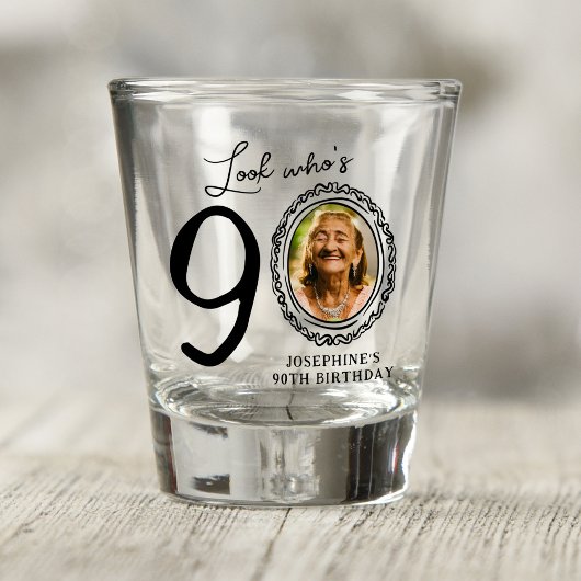 Kijk eens wie 90 is! Foto 90e verjaardag Shot Glas