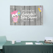 Kijk eens wie Baby shower roze banner is