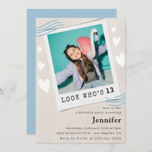 Kijk eens wie de uitnodigingen voor de 13e verjaar