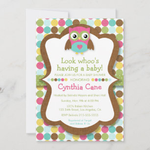 Kijk eens wie een Baby heeft - Owl Girl Baby showe Kaart