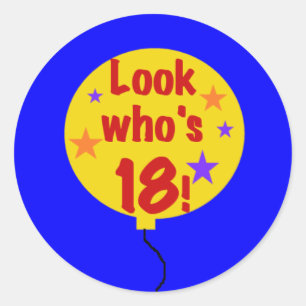 Kijk eens wie er 18 is ronde sticker