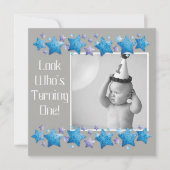 Kijk eens wie er 1 draait, eerste uitnodiging op z (Voorkant)