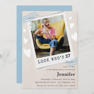 Kijk eens wie er 27e verjaardag uitnodigingen krij