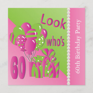 Kijk eens wie er 60 in roze is - 60ste verjaardag kaart