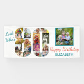 Kijk eens wie er 80 is Foto Collage 80th Birthday  Spandoek (Horizontaal)