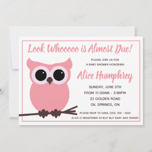 Kijk eens wie er bijna komt! Roze Baby shower Kaart