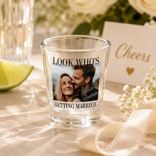 Kijk eens wie er gaat trouwen Foto Bruiloft Shot Glas