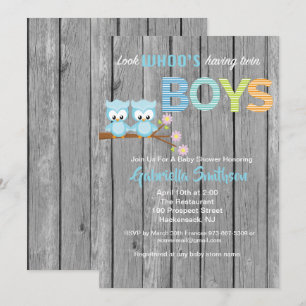 Kijk eens wie er twee-in-boys Baby shower-kaarten Kaart