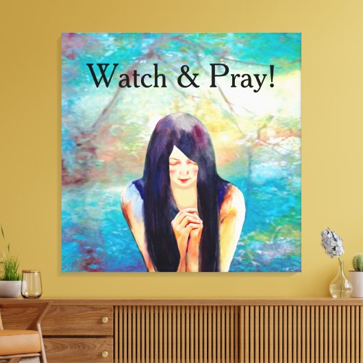 Kijk en Pray Canvas Afdruk (Insitu (Woonkamer))