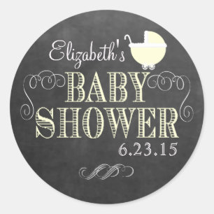 Kijk Geel Baby shower Ronde Sticker