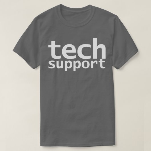 Kijk goed Tech Support Typografie minimaal wit T-shirt (Design voorkant)