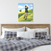 kijk Golfer Golf Canvas Afdruk (Insitu (Slaapkamer))