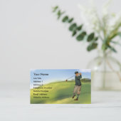 kijk Golfer Golf Visitekaartje (Staand voorkant)