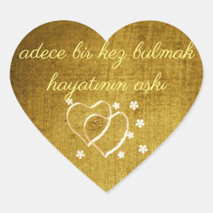 -Kijk goud gebruikt. Art Heart Sticker