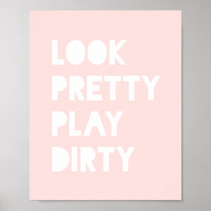 Kijk grappige slogan Blush Pink Poster