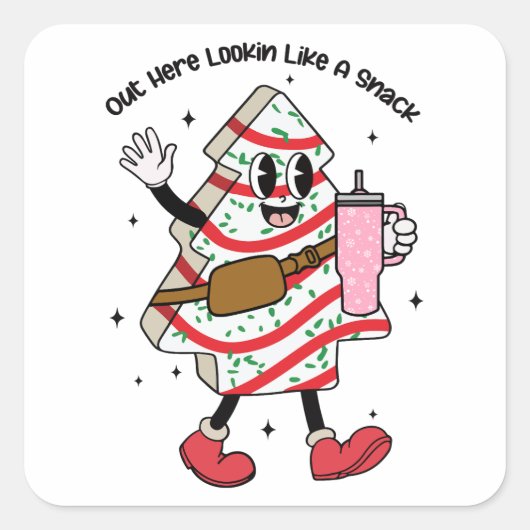 Kijk hier als een snack - Boujee Christmas Vierkante Sticker (Voorkant)