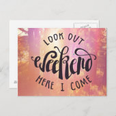 Kijk hier eens naar het weekend. briefkaart (Voorkant / Achterkant)