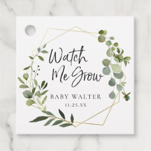 Kijk hoe ik groei Eucalyptus baby shower cadeaut Bedankjes Labels