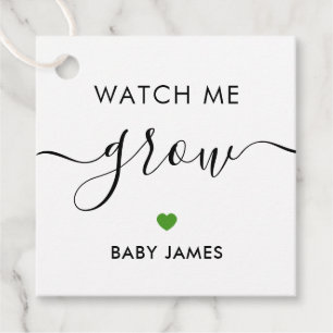 Kijk hoe ik groei, Plant Baby shower Label, groen Bedankjes Labels