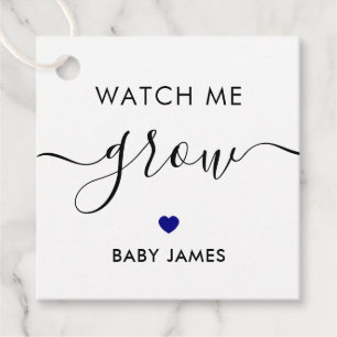 Kijk hoe ik groei, Plant Baby shower Label, marine Bedankjes Labels