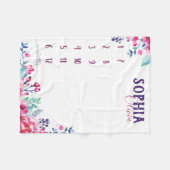 Kijk hoe ik groei - waterverf bloeit paarse fleece deken (Voorkant (Horizontaal))