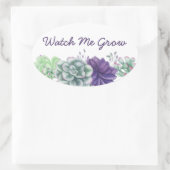 Kijk hoe ik groei Waterverf Succulenten Botanisch Ovale Sticker (Tas)