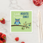 Kijk Hoots draaien 1 Uil Verjaardag servetten (Insitu)