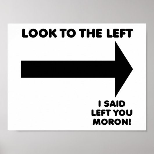 Kijk links grappige poster (Voorkant)