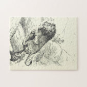  kijk, lion klimt op Rocks Puzzle Legpuzzel (Horizontaal)