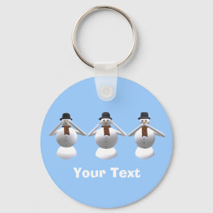 Kijk, luister, spreek geen boze Snowman-kerstkeyri Sleutelhanger