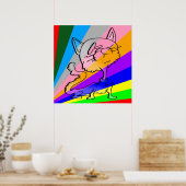 KIJK ME GEKKE CAT POSTER (Keuken)