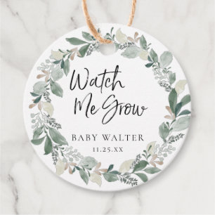 Kijk me groeien   Eucalyptus Baby shower Favor Tag Bedankjes Labels