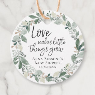 Kijk me groeien Eucalyptus Baby shower Favor Tag Bedankjes Labels