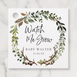 Kijk me groeien Rustiek Baby shower Favor Tag Bedankjes Labels