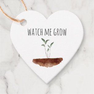 Kijk me groeien Waterverf Baby Plant Bedankjes Labels