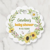 Kijk me groeien Zonnebloem Baby shower Plant Potza Bedankjes Labels (Achterkant)