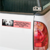 Kijk me in het oog! Doggie Message Bumpersticker (Op Truck)