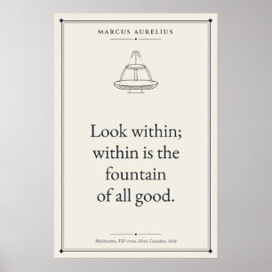 Kijk naar binnen Marcus Aurelius Stoïcijnse Quote Poster