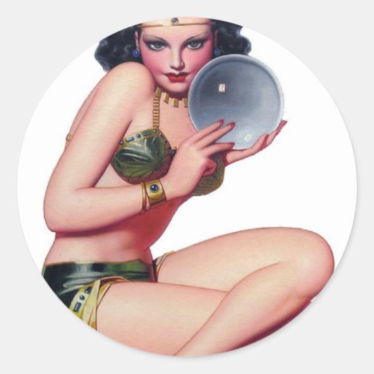 Kijk naar de Crystal Ball Ronde Sticker (Voorkant)