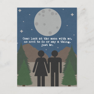 Kijk naar de maan briefkaart