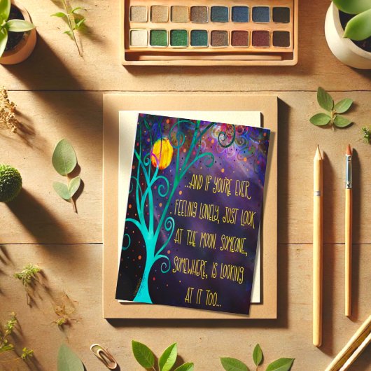 "Kijk naar de maan" Geïnspireerde Kaart